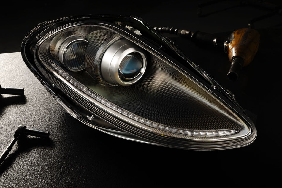 Founders Headlights: Ferrari 430 (LHD/Carbon Fiber/Amber)