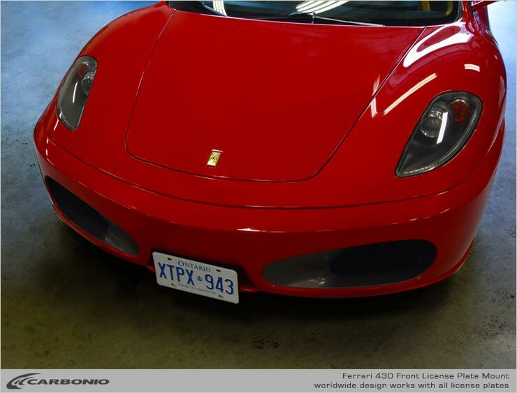 Carbonio Ferrari F430 NO DRILL Front License Plate Mount