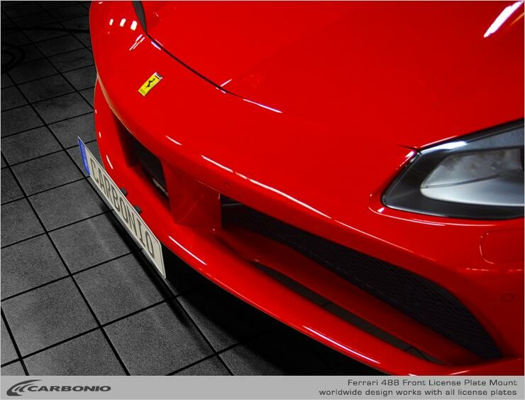 Carbonio Ferrari 488 NO DRILL Front License Plate Mount – Normal