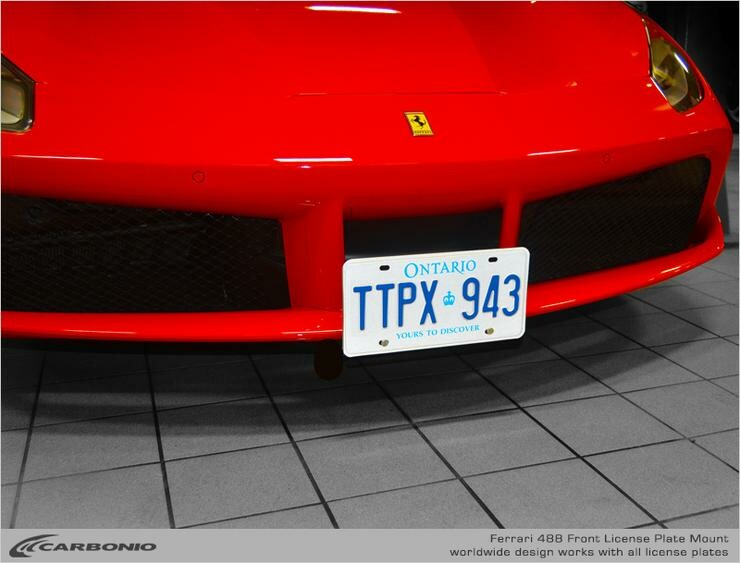 Carbonio Ferrari 488 NO DRILL Front License Plate Mount – Normal