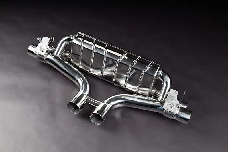 Porsche 536.1/2 Cayenne V8TT - Valved Exhaust, MidSilencer Spare + Carbon Tips (OE Actuators)
