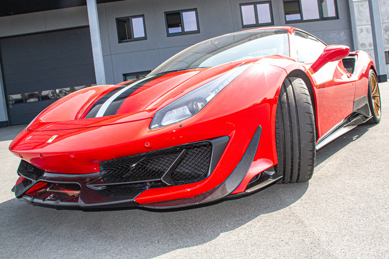 Ferrari 488 Pista - Carbon Fiber Front Spoiler + Side Wings