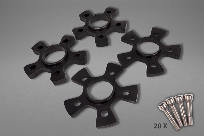 Ferrari 458 - Wheel Spacers 14mm Front / 17mm Rear (Star Shape) with Titanium Wheel Bolts