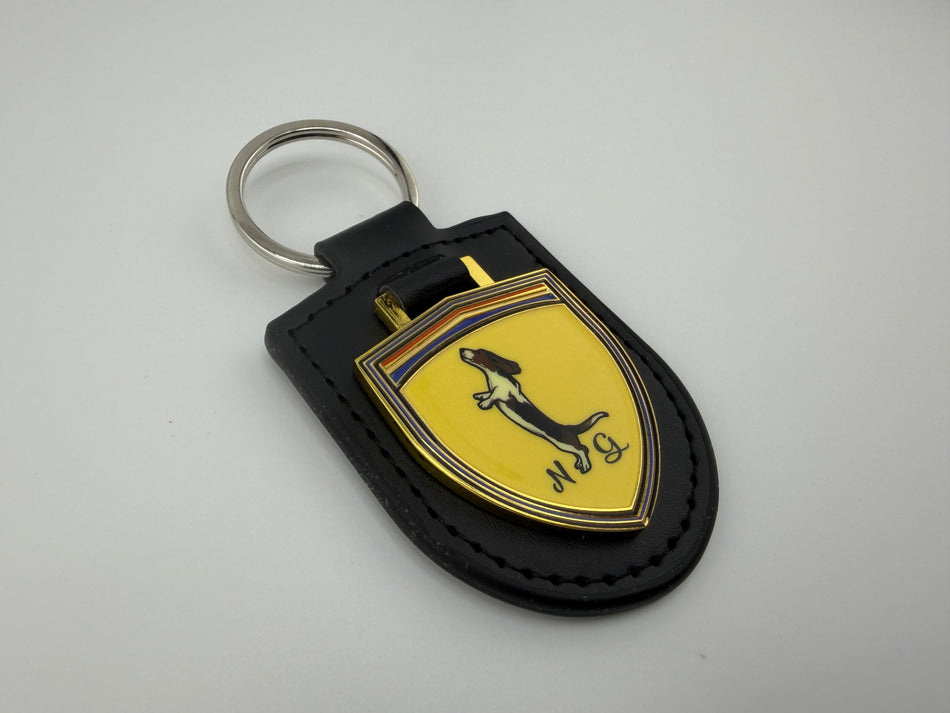 NG Supercars Premium Leather and Metal Enameled NGS Shield Keychain