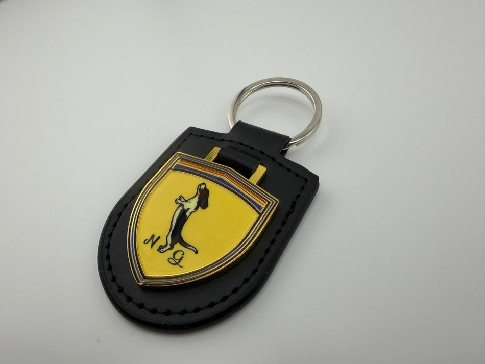 NG Supercars Premium Leather and Metal Enameled NGS Shield Keychain