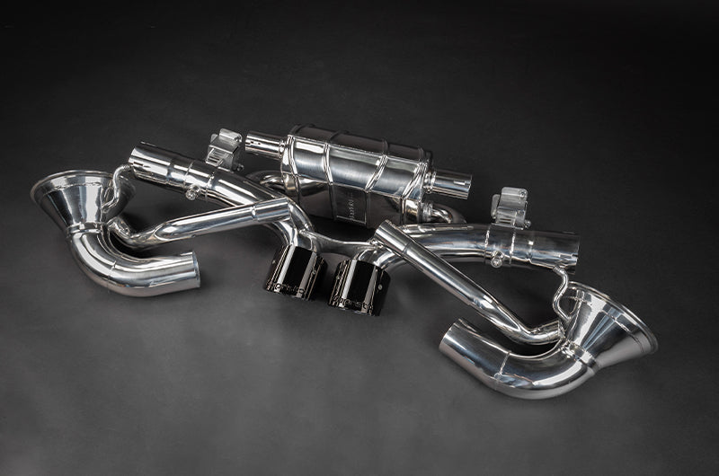 Porsche 992 GT3/RS - SET: 250 Cell Sport Cat Headers + Valved Exhaust, Exhaust Tips (OE Actuators)