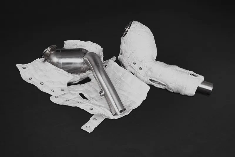 Ferrari Portofino - Cat Spare Downpipes + Heat Protection