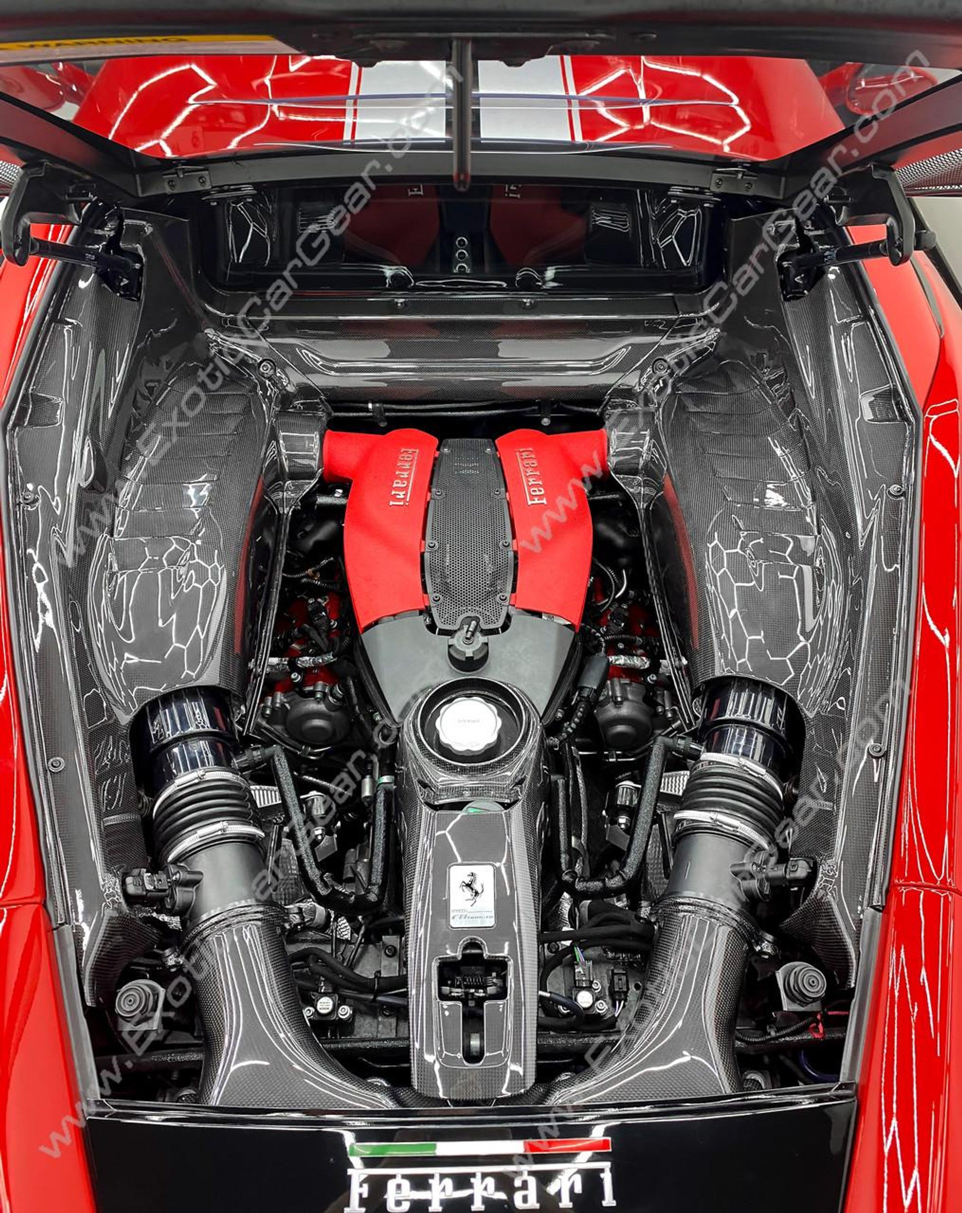 Exotic Car Gear 3 Piece Engine Bay Panels - Fits Ferrari 488 GTB