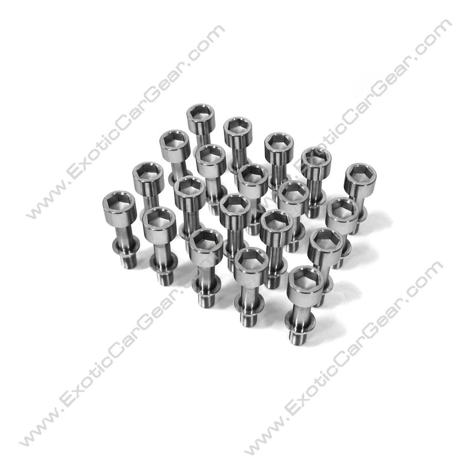 Exotic Car Gear Titanium Wheel Bolts - Fits Ferrari 2 Piece Titanium Wheel Bolt Kit, Polished Finish