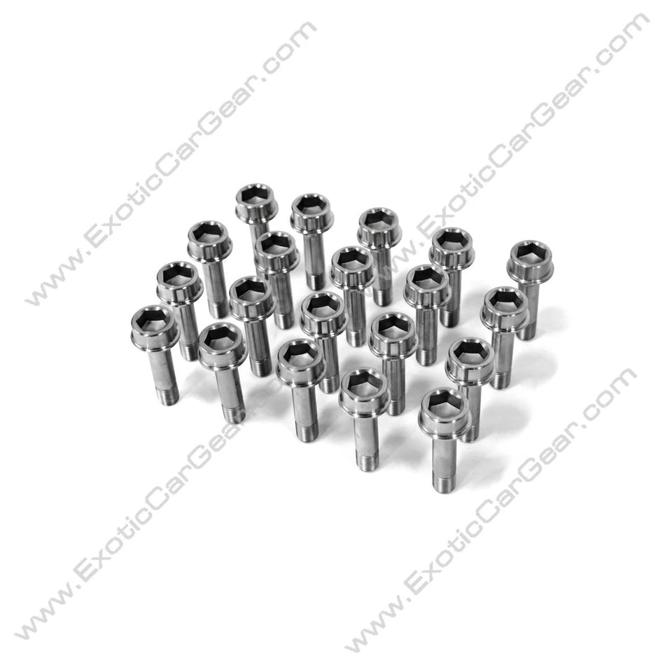Exotic Car Gear Titanium Wheel Bolts - Fits Ferrari Challenge Titanium Wheel Bolt Kit 23 Piece Set - Polished Finish