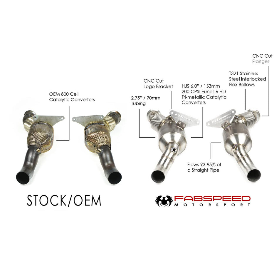 Fabspeed Ferrari F8 Tributo Sport Catalytic Converters (2020+)