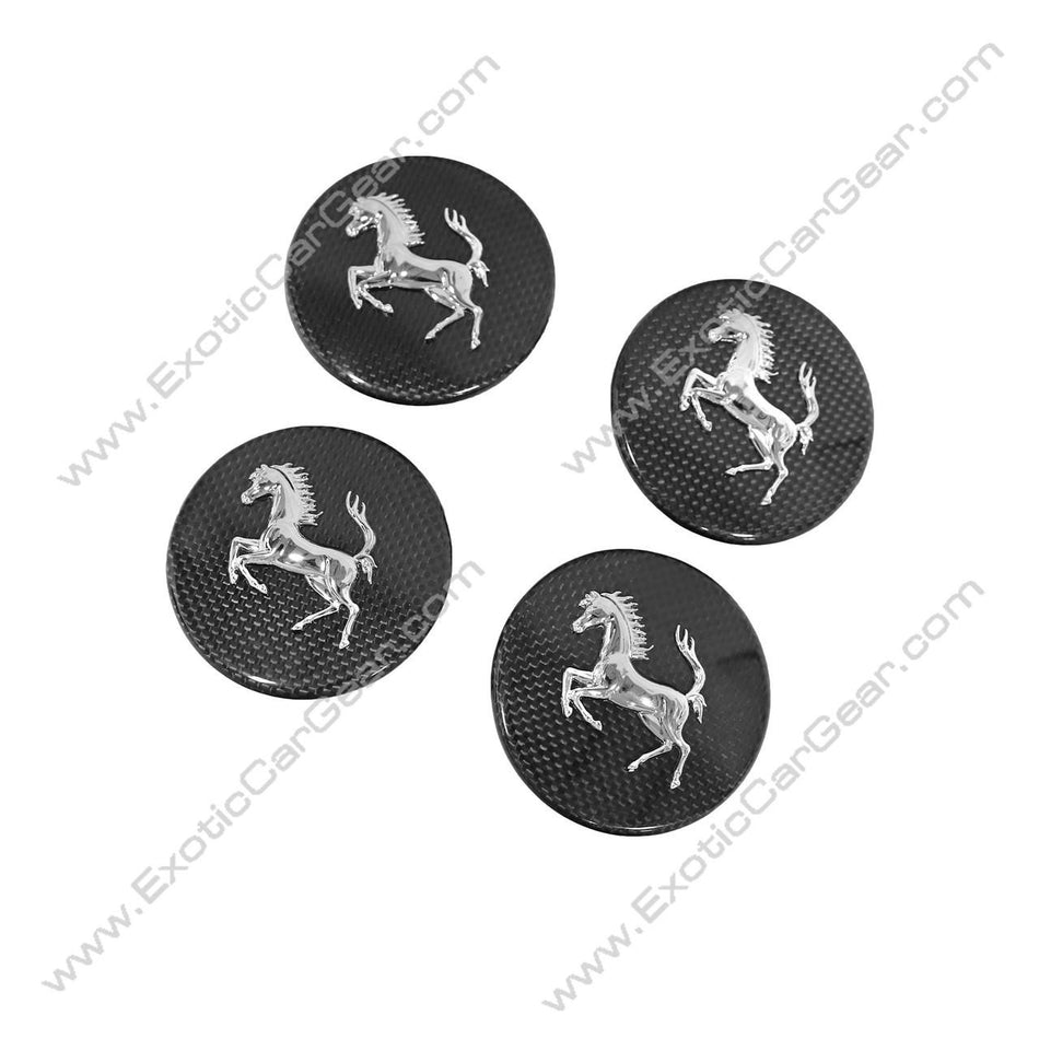 Carbon Fiber Center Wheel Caps - Fits Ferrari Models