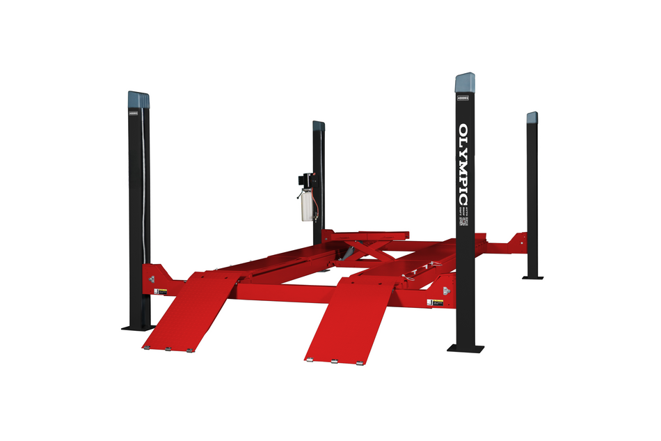 Olympic 4PHDXLA-12 / Heavy-Duty 4-Post Alignment Lift with Turntables & Slip Plates / 12,000 Lb. Capacity